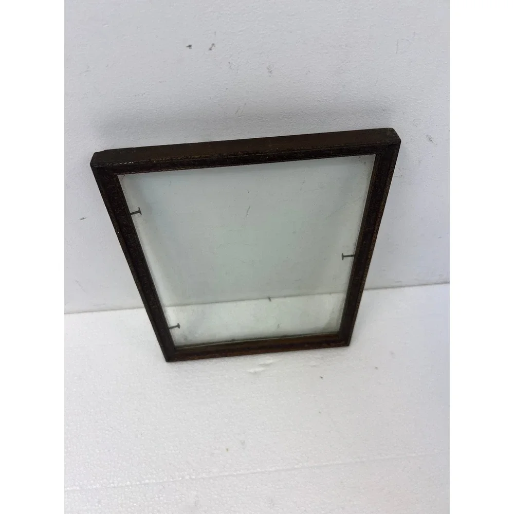 Vintage Art Deco Wood Picture Frame Pressed Gold Paint 20s 30s Fits 7